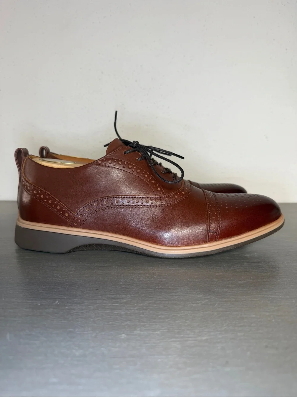 Amberjack Cap Toe Full Grain Leather Dress Shoes Chestnut Men’s Size 9.5 New
